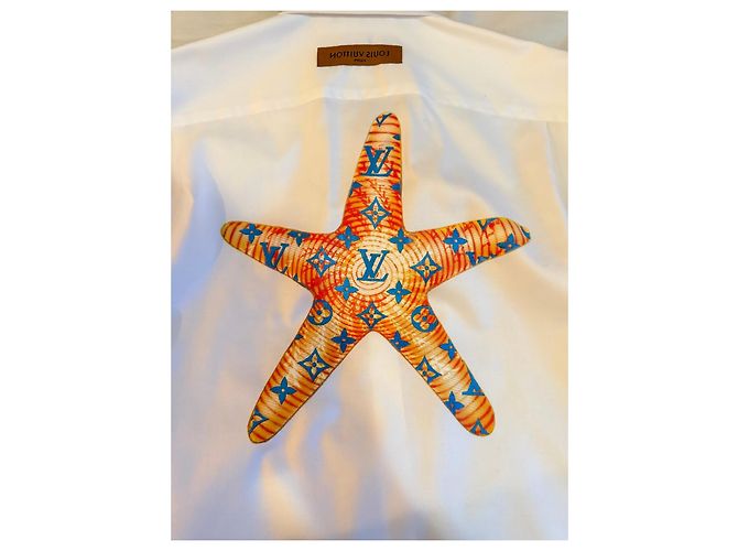 Camicia Louis Vuitton Resort 2021 Stella Marina Bianco Blu Multicolore - vista 3