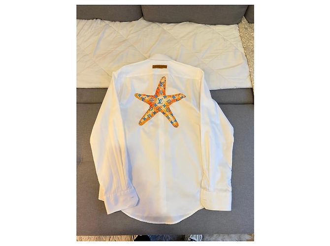 Camicia Louis Vuitton Resort 2021 Stella Marina Bianco Blu Multicolore - vista 4