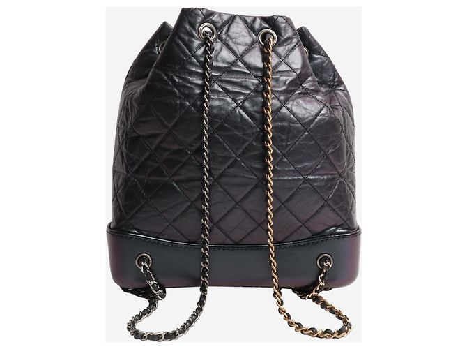 Chanel Mochila acolchoada de couro de cordeiro Gabrielle 2019 roxa Roxo - vista 3