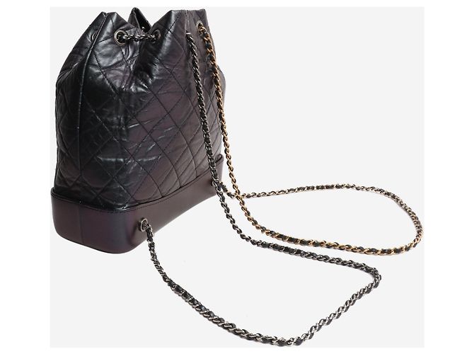 Chanel Mochila acolchoada de couro de cordeiro Gabrielle 2019 roxa Roxo - vista 4