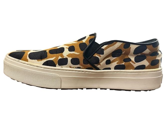 Céline Sneakers Slip-on Skater Celine Marrone Nero Bianco - vista 5