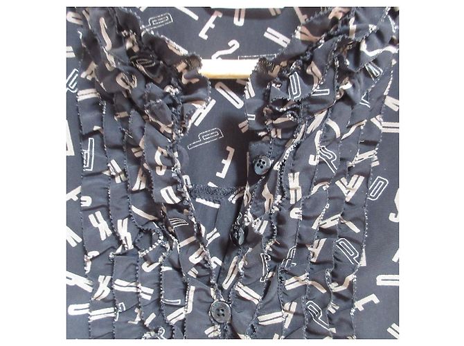 Autre Marque Abito camicia con volant e stampa del logo PINK HOUSE Nero - vista 4
