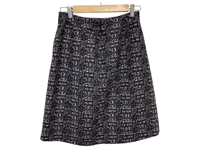 Autre Marque Falda midi Rene Negro Rosa - vista 3