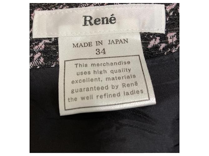 Autre Marque Falda midi Rene Negro Rosa - vista 6
