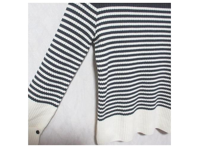 Autre Marque WRAPINKNOT Wollstrickpullover Braun Weiß Aus weiß - Ansicht 3