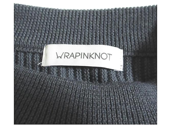 Autre Marque WRAPINKNOT Wollstrickpullover Braun Weiß Aus weiß - Ansicht 6