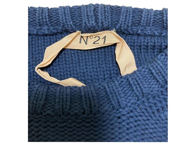 Autre Marque Strickpullover mit Anker-Motiv N°21 Blau Marineblau - Ansicht 5