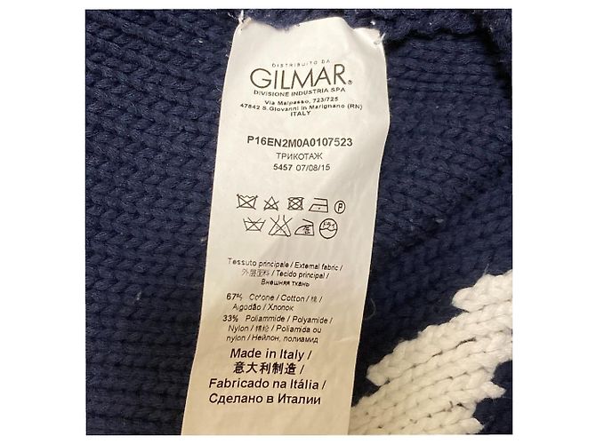 Autre Marque Strickpullover mit Anker-Motiv N°21 Blau Marineblau - Ansicht 6