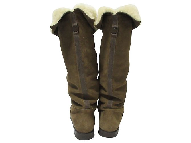 Botas largas de shearling Salvatore Ferragamo Castaño - vista 2