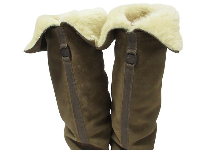 Botas largas de shearling Salvatore Ferragamo Castaño - vista 7