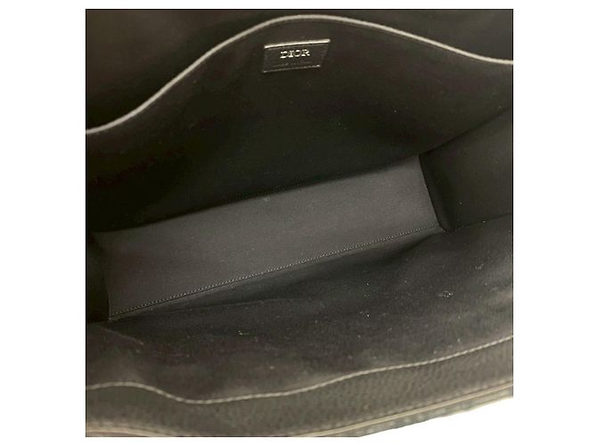 Christian Dior Oblique Canvas Leder Tragetasche Schwarz - Ansicht 10