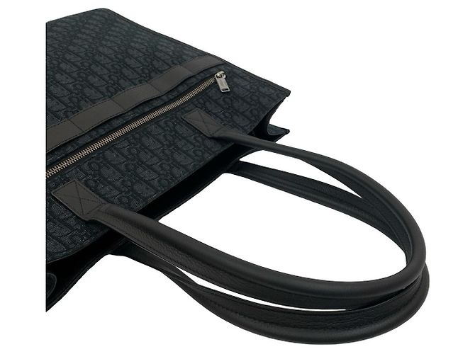 Christian Dior Oblique Canvas Leder Tragetasche Schwarz - Ansicht 5