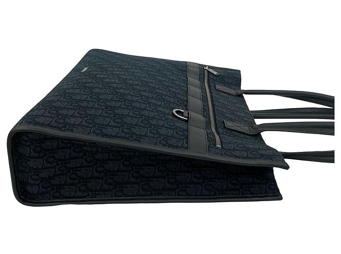 Christian Dior Oblique Canvas Leder Tragetasche Schwarz - Ansicht 7