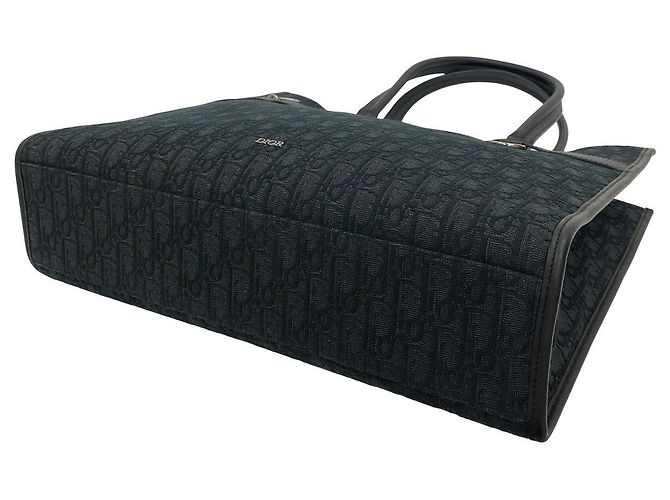 Christian Dior Oblique Canvas Leder Tragetasche Schwarz - Ansicht 9