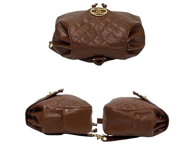Timeless Chanel Matelassé Caviar Leder Rucksack Braun - Ansicht 6