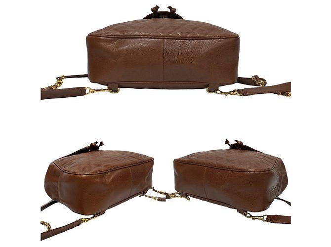 Timeless Chanel Matelassé Caviar Leder Rucksack Braun - Ansicht 7