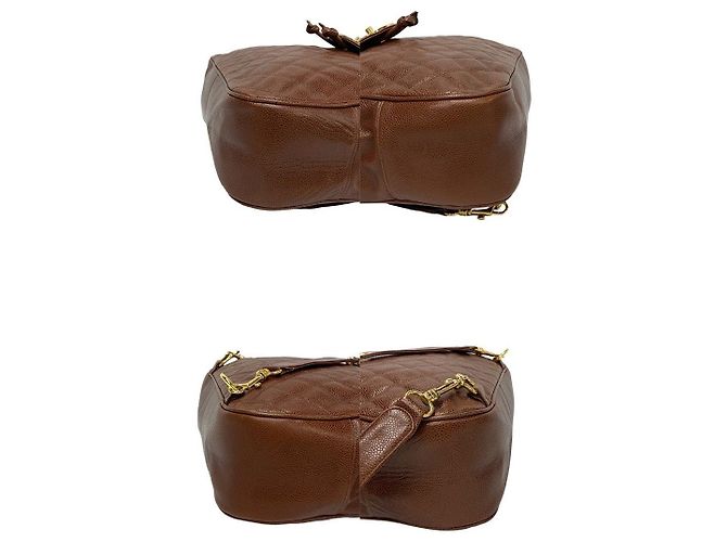 Timeless Chanel Matelassé Caviar Leder Rucksack Braun - Ansicht 8