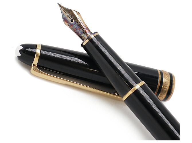 Pluma Montblanc Meisterstück Au585 Negro Dorado - vista 4