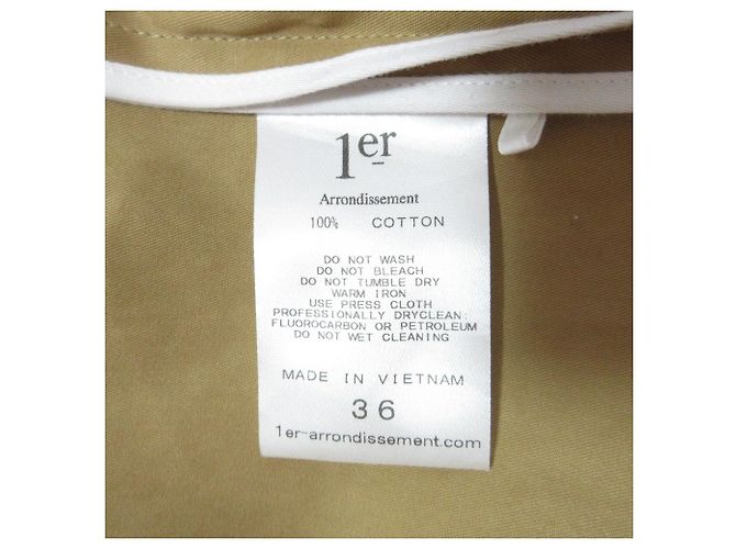 Autre Marque Trench de Gabardina de Algodón Seco 1er Arrondissement Beige - vista 9