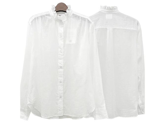 Isabel Marant Etpull GAMBLE Blusa di cotone bianca Bianco - vista 8