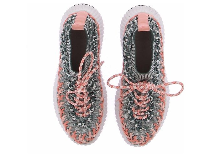 Chloé Sneakers "Nama" rosa e grigio - vista 6