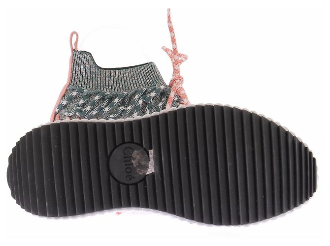 Chloé Sneakers "Nama" rosa e grigio - vista 7
