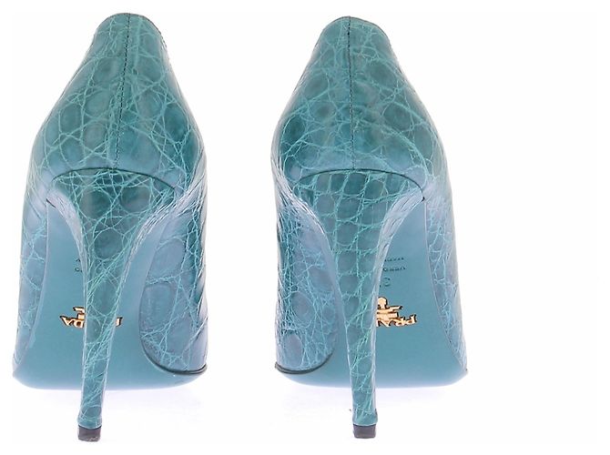 Prada Décolleté blu in pelle - vista 5