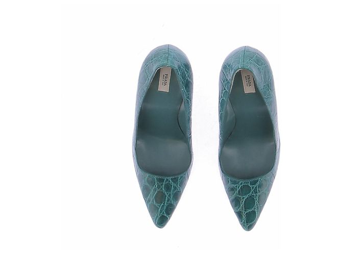 Prada Décolleté blu in pelle - vista 6