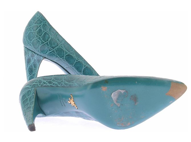 Prada Décolleté blu in pelle - vista 7