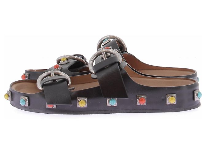 Etro Mule aperte nere in pelle Nero - vista 3