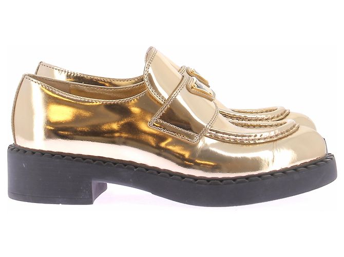 Prada Mocassini dorati in pelle D'oro - vista 2