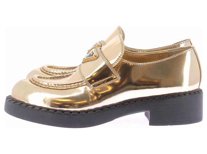 Prada Mocassini dorati in pelle D'oro - vista 3