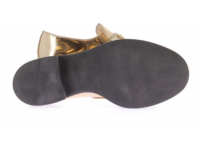 Prada Mocassini dorati in pelle D'oro - vista 7