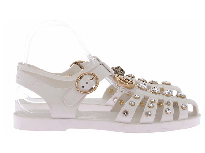 Gucci Sandali bianchi con doppio g Bianco - vista 2