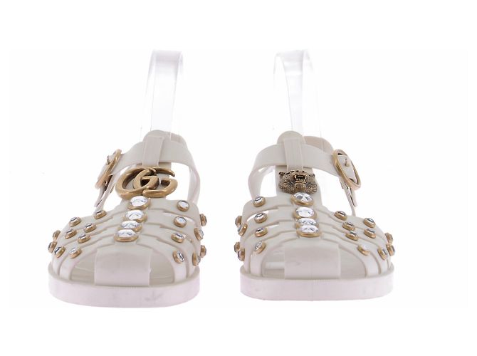 Gucci Sandali bianchi con doppio g Bianco - vista 4