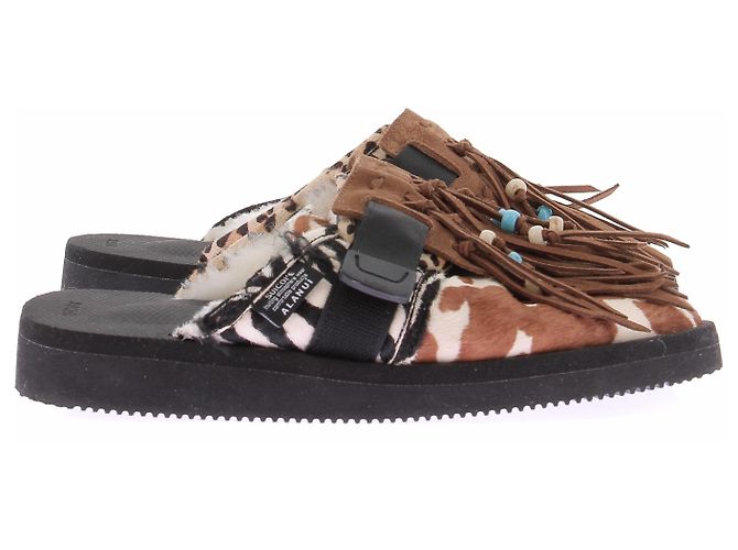 Autre Marque Mules marrones con flecos Castaño - vista 2