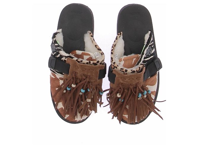 Autre Marque Mules marrones con flecos Castaño - vista 6