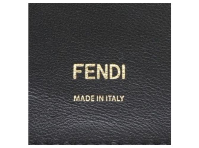 Borsa a Spalla in Pelle Fendi Bucket Twist Nero Bianco - vista 11