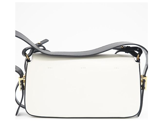 Borsa a Spalla in Pelle Fendi Bucket Twist Nero Bianco - vista 4