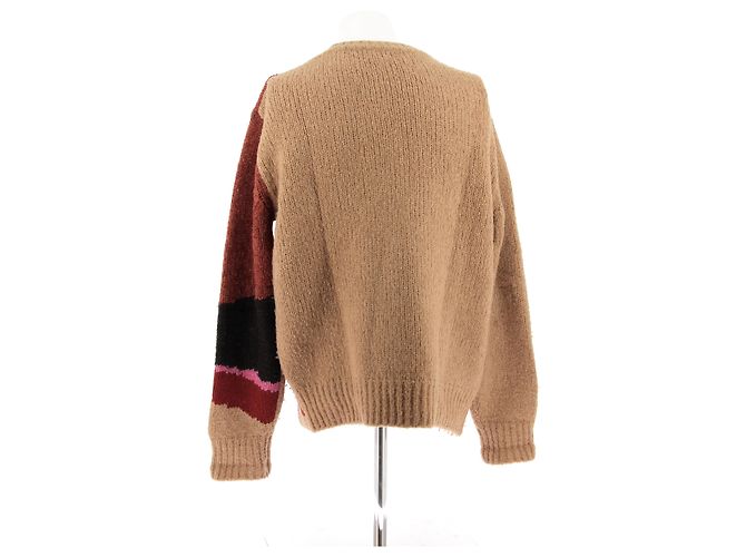 Dries Van Noten Wollpullover mit Mehrfarben Muster Beige - Ansicht 2