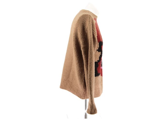 Dries Van Noten Wollpullover mit Mehrfarben Muster Beige - Ansicht 3