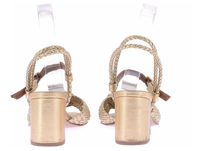 Autre Marque Offene Sandalen mit Absatz Golden - Ansicht 5