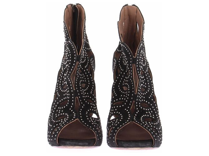 Alaïa Décolleté in camoscio nero con borchie - vista 4