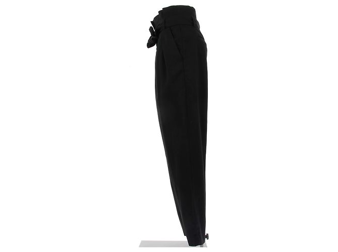 Iro Pantalón negro con cinturón de algodón - vista 4