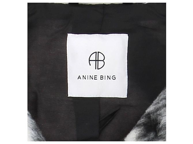 Abrigo de cuadros Anine Bing blanco y gris - vista 5