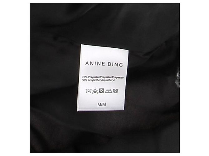 Abrigo de cuadros Anine Bing blanco y gris - vista 6