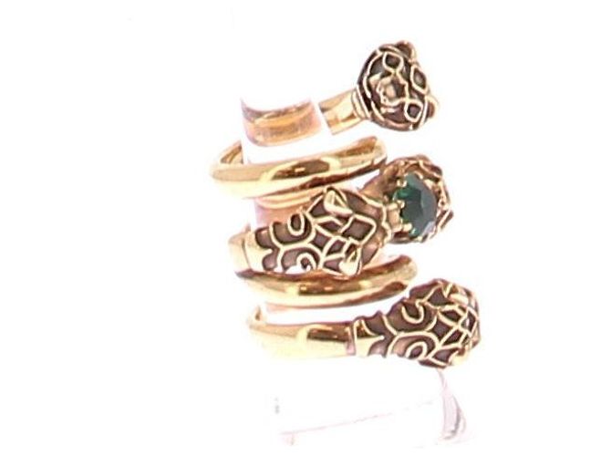 Gucci Anello con pantere in oro placcato D'oro - vista 3
