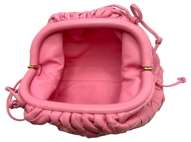 Bottega Veneta Mini Pouch Crossbody Nastro Rosa - vista 7