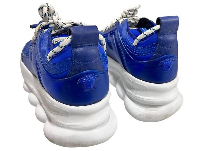 Versace Sneakers in gomma a rete Chain Reaction blu - vista 5