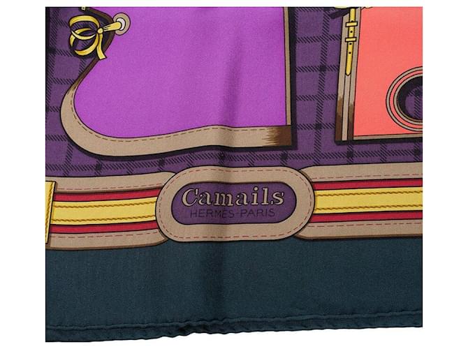 Hermès Sciarpa di seta color cammello Multicolore - vista 4